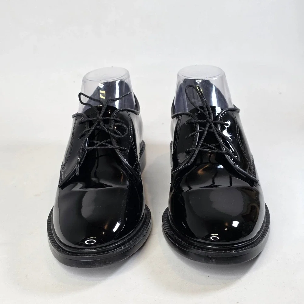 Capps Military Uniform Dress Shoes Men's 8.5 Black Oxfords Patent Leather Vibram